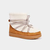 Boots fourrées fausse laine de mouton sable femme