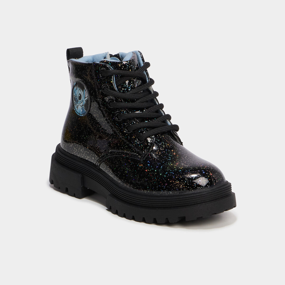 Boots &agrave; paillettes Stitch noir fille