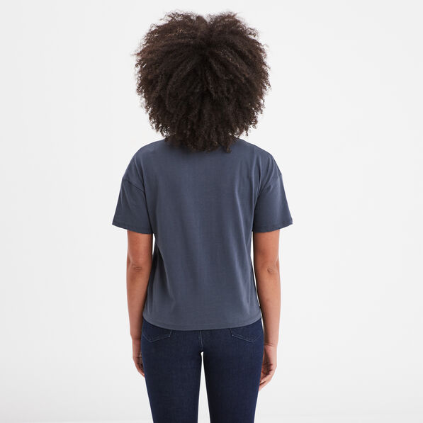 T-shirt manches courtes coton Stitch gris foncé femme