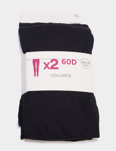 Lot 2 collants 60D noir femme