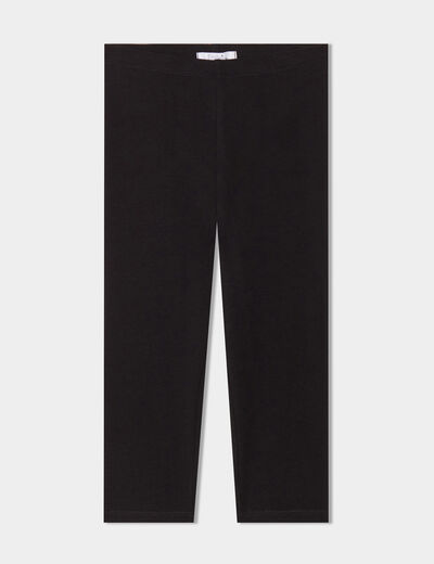 Legging 3/4 coton taille élastiquée noir fille