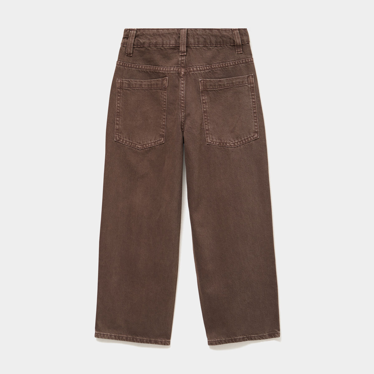 Pantalon baggy taille basse coton marron fonc&eacute; gar&ccedil;on