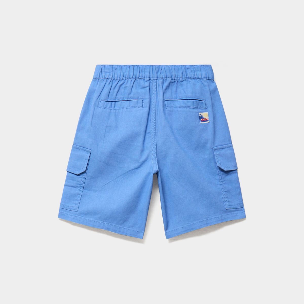 Bermuda short regular poches c&ocirc;t&eacute;s coton bleu gris gar&ccedil;on