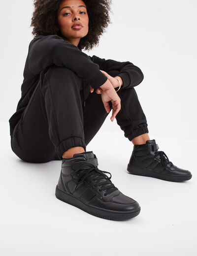 Baskets montantes à scratch Creeks noir femme