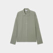 Chemise manches longues en gaze de coton vert kaki femme