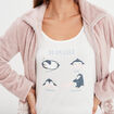 Ensemble pyjama effet polaire 3 pièces rose pastel femme