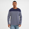 T-shirt manches longues coton bleu marine homme