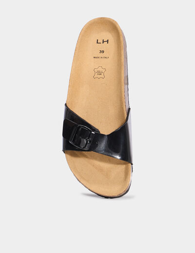Mules à bride unique noir femme