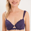 Soutien-gorge embo&icirc;tant padd&eacute; dentelle violet femme