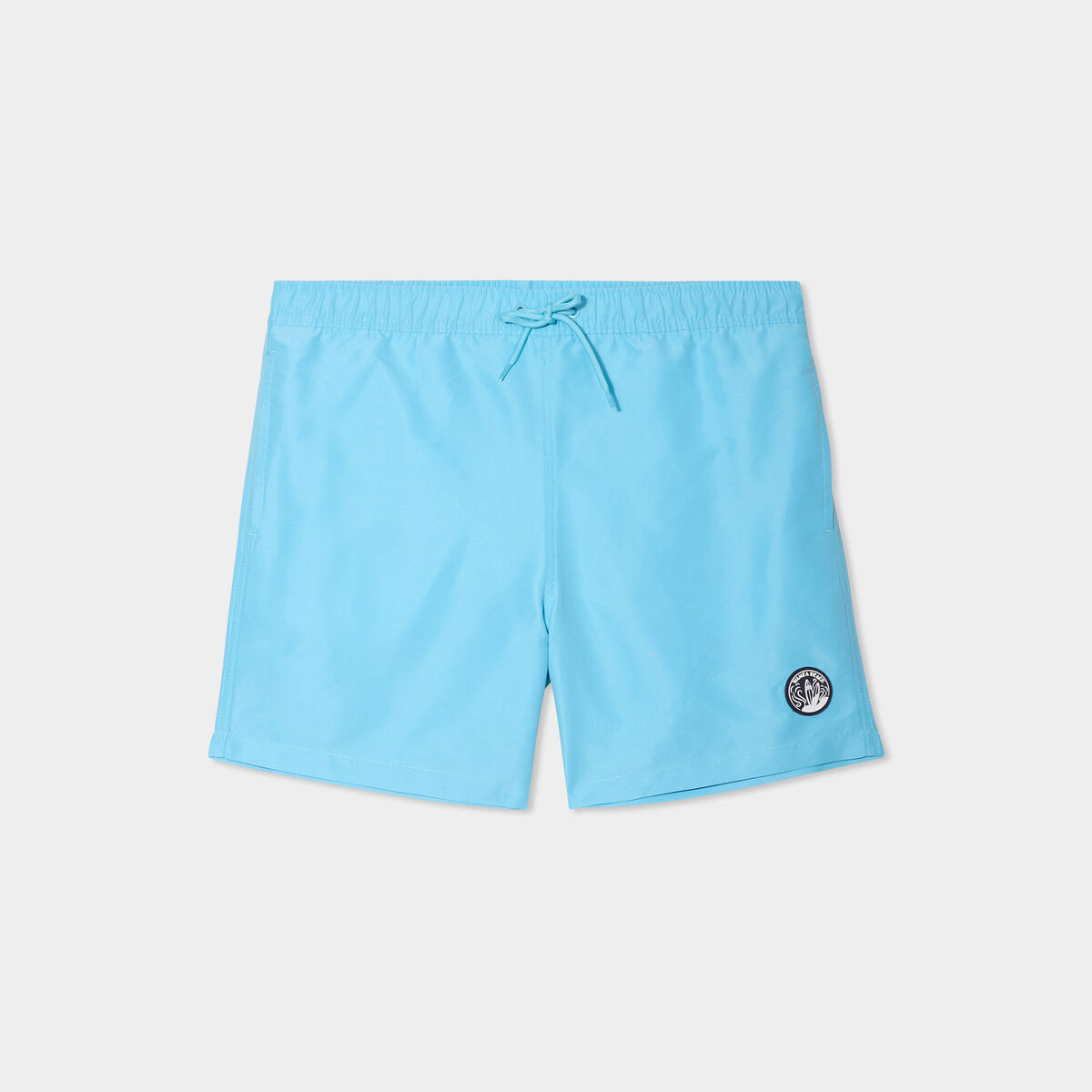 Short de bain droit taille &eacute;lastiqu&eacute;e vert turquoise homme