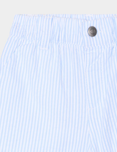Short taille élastiquée coton bleu bébé garçon