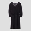 Robe pull courte ceinturée dos dentelle noir femme