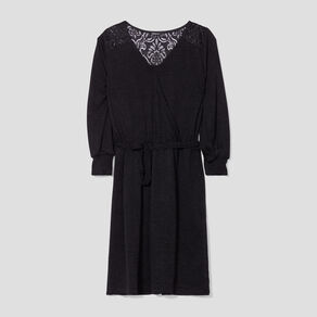 robe pull courte ceinturee dos dentelle noir femme Robe pull courte ceinturée dos dentelle noir femme