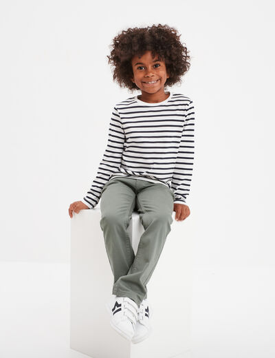Pantalon regular avec poches vert kaki garçon