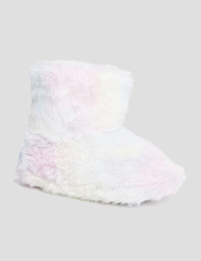 Chaussons bottines fourrure tie and dye multicolore fille