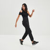 T-shirt cropped asymétrique noir femme