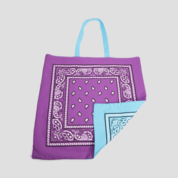 Sac cabas carré bleu turquoise femme