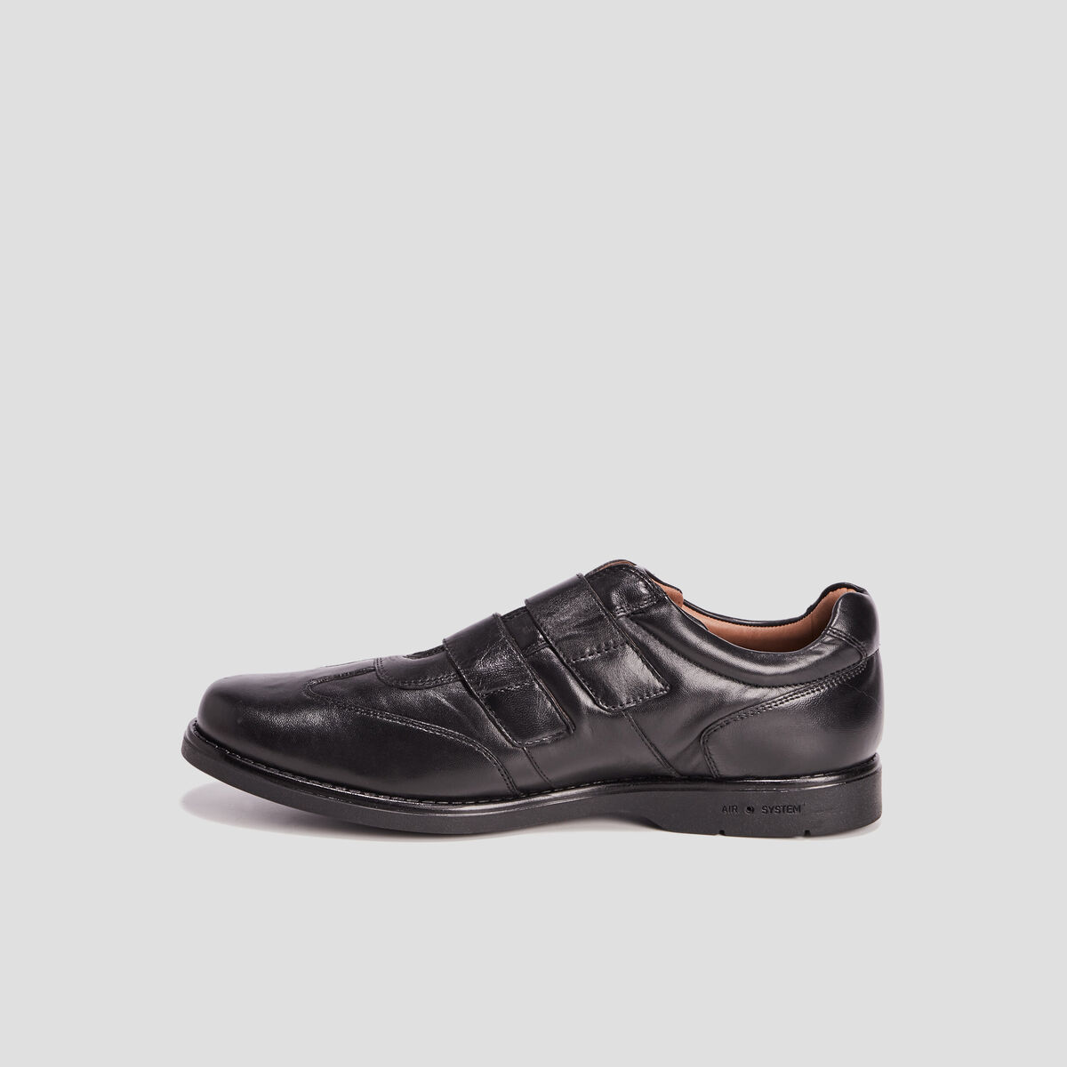 Sneakers en cuir à scratchs noir homme