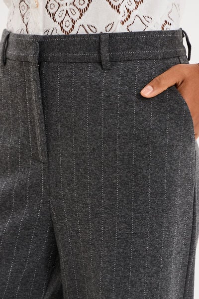 Pantalon large taille haute milano gris femme