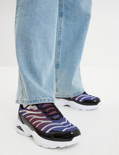 Baskets running semelles bulles violet femme