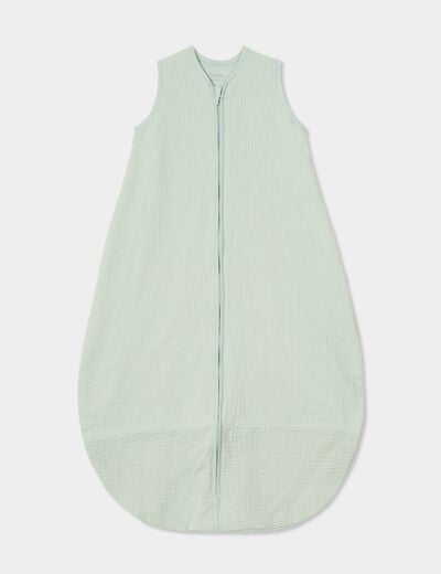 Gigoteuse gaze de coton ajustable TOG 1 vert clair bébé