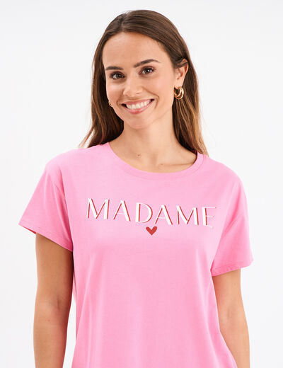 T-shirt EVJF oversize coton rose framboise femme