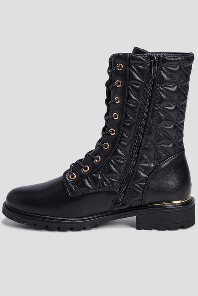 Bottines matelassées noir femme
