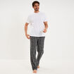 Pantalon de pyjama coton coupe droite gris moyen homme