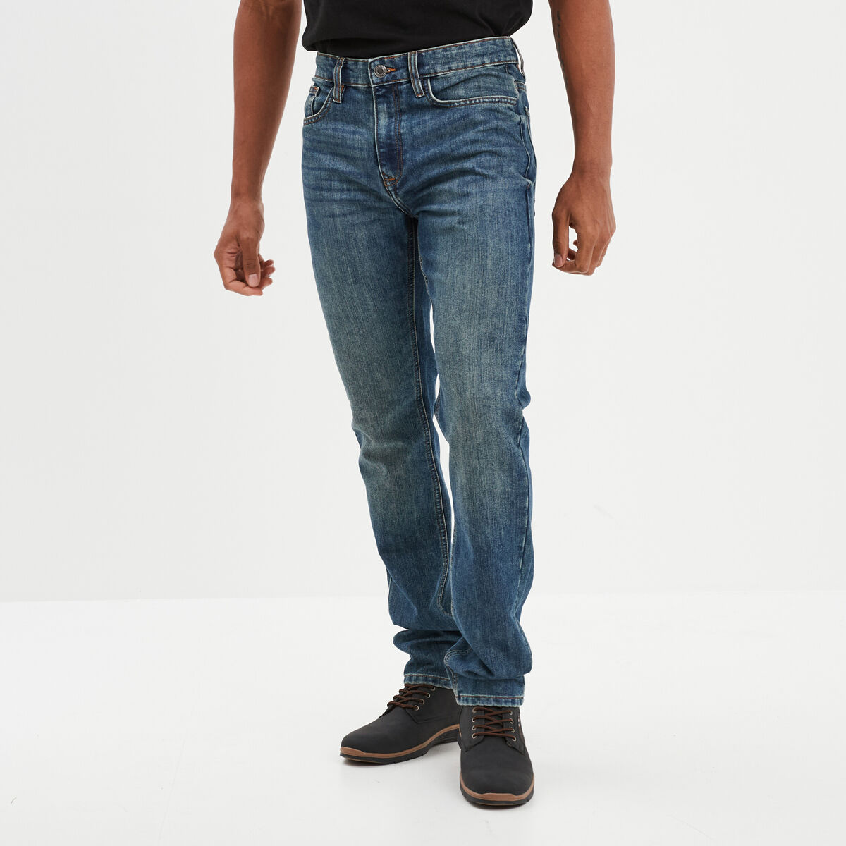 Jeans straight denim 5 poches denim dirty homme