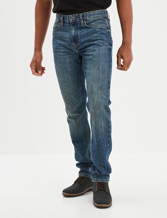 Jeans straight denim 5 poches denim dirty homme