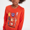 T-shirt coton manches longues Pokémon orange foncé garçon