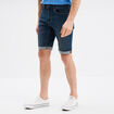 Bermuda stretch droit en jean denim dirty homme