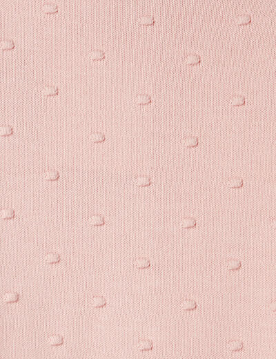 Gilet coton boutonné à bord festonné rose clair bébé fille