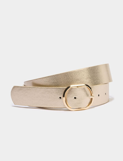 Ceinture avec boucle couleur or femme