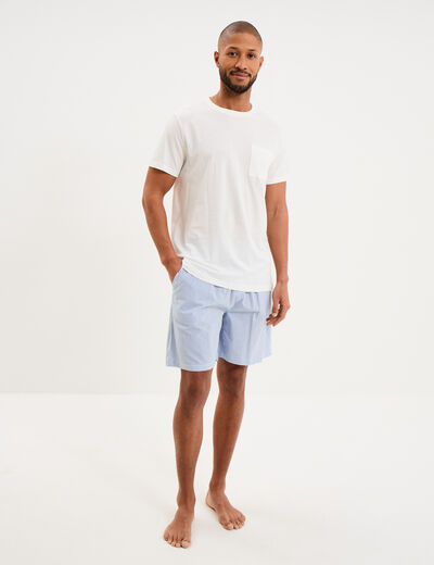 Ensemble pyjama short et t-shirt coton blanc homme