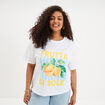 T-shirt avec manches courtes droit coton blanc femme grande taille