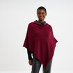 Poncho asym&eacute;trique prune femme