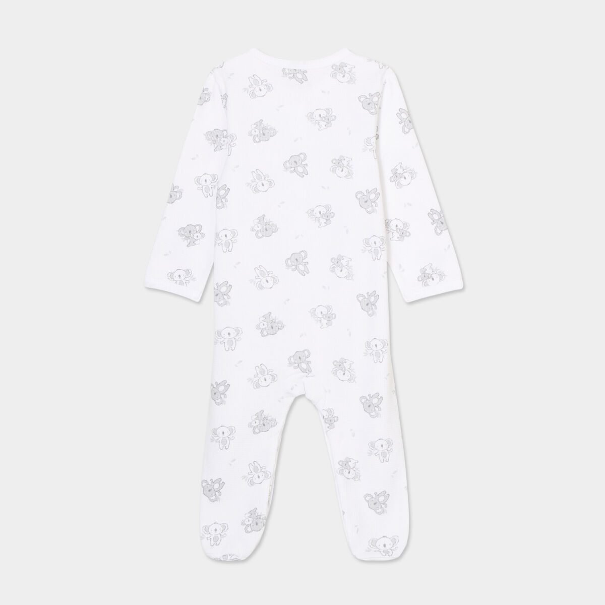 Dors-bien manches longues boutonné coton blanc bébé