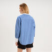 Chemise oversize col contrast&eacute; bleu femme