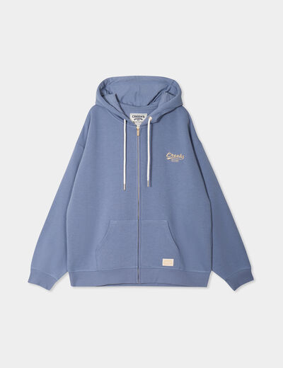 Sweat zippé à capuche Creeks Original bleu gris femme