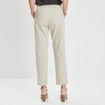Pantalon chino ceinturé 7/8ème beige femme