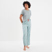 Haut de pyjama manches courtes bleu gris femme