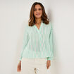 Blouse manches longues ample coton blanc femme