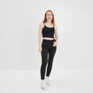 Débardeur cropped côtelé noir femme