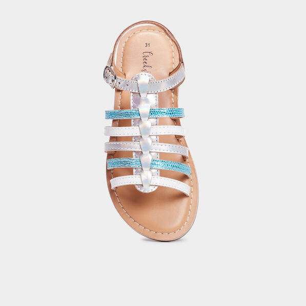 sandales brides irisees en cuir creeks bleu fille Sandales brides irisées en cuir Creeks bleu fille