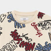 Sweat col rond manches longues ecru gar&ccedil;on