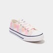 Baskets en toile &agrave; lacets bout renforc&eacute; multicolore fille