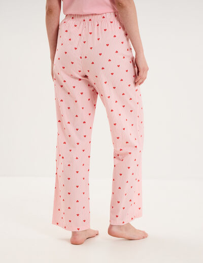 Pantalon de pyjama droit coton ecru femme