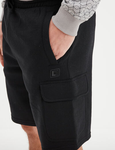 Bermuda de jogging avec poches côtés noir homme
