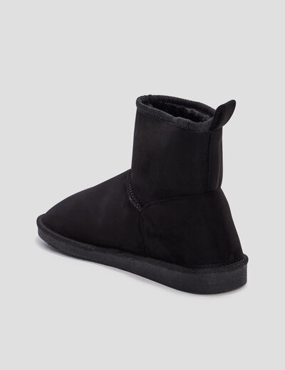 Bottines fourrées plates noir femme